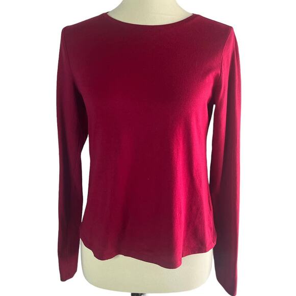 Girl's Wonder Nation Long Sleeved Burgundy Red Top - Picture 1 of 3